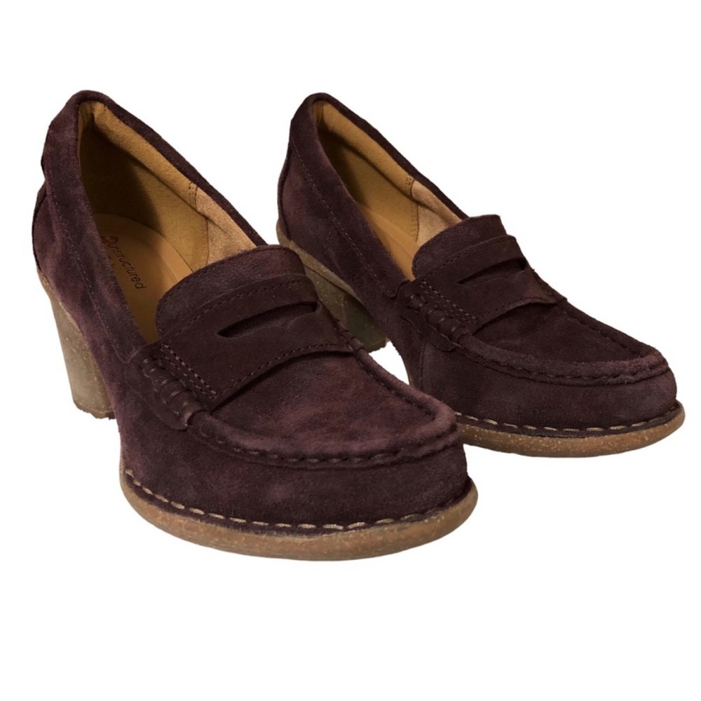 Unstructured by Clarks Suede Heeled Loafers